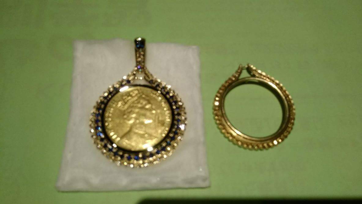 エリザベス女王1/2oz純金コイン ペンダント加工 | 香川丸亀・宝石のマツダ | 宝石の修理・リフォーム・オーダージュエリー専門店